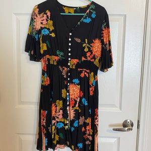 Black floral dress
